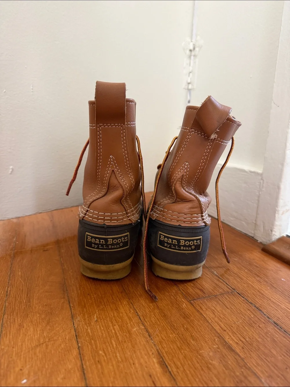 L.L. Bean Women's Brown Leather and Black Rubber Duck Boots